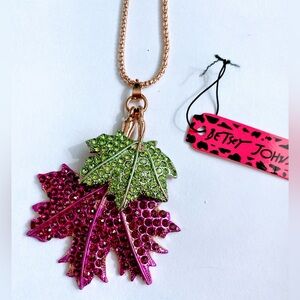 Betsey Johnson Large Maple Leaves Pendant Necklace